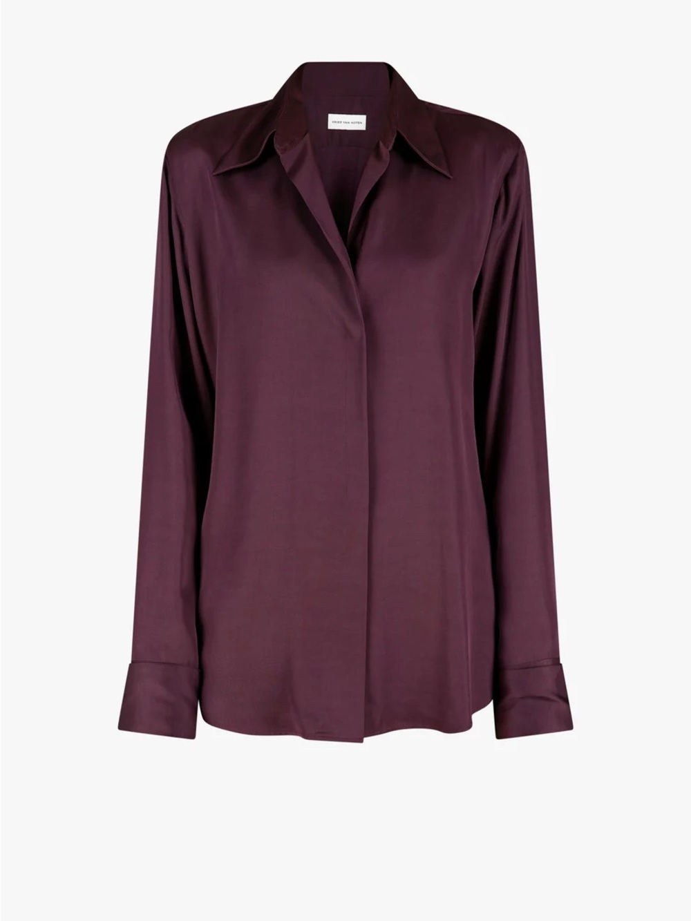 NWT SIZE XXL RHONE Satin-Look Button-Front Blouse - Deep Plum